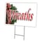 Signmission Wreaths Yard Sign & Stake outdoor plastic coroplast window, C-1824 Wreaths C-1824 Wreaths - alternate 1